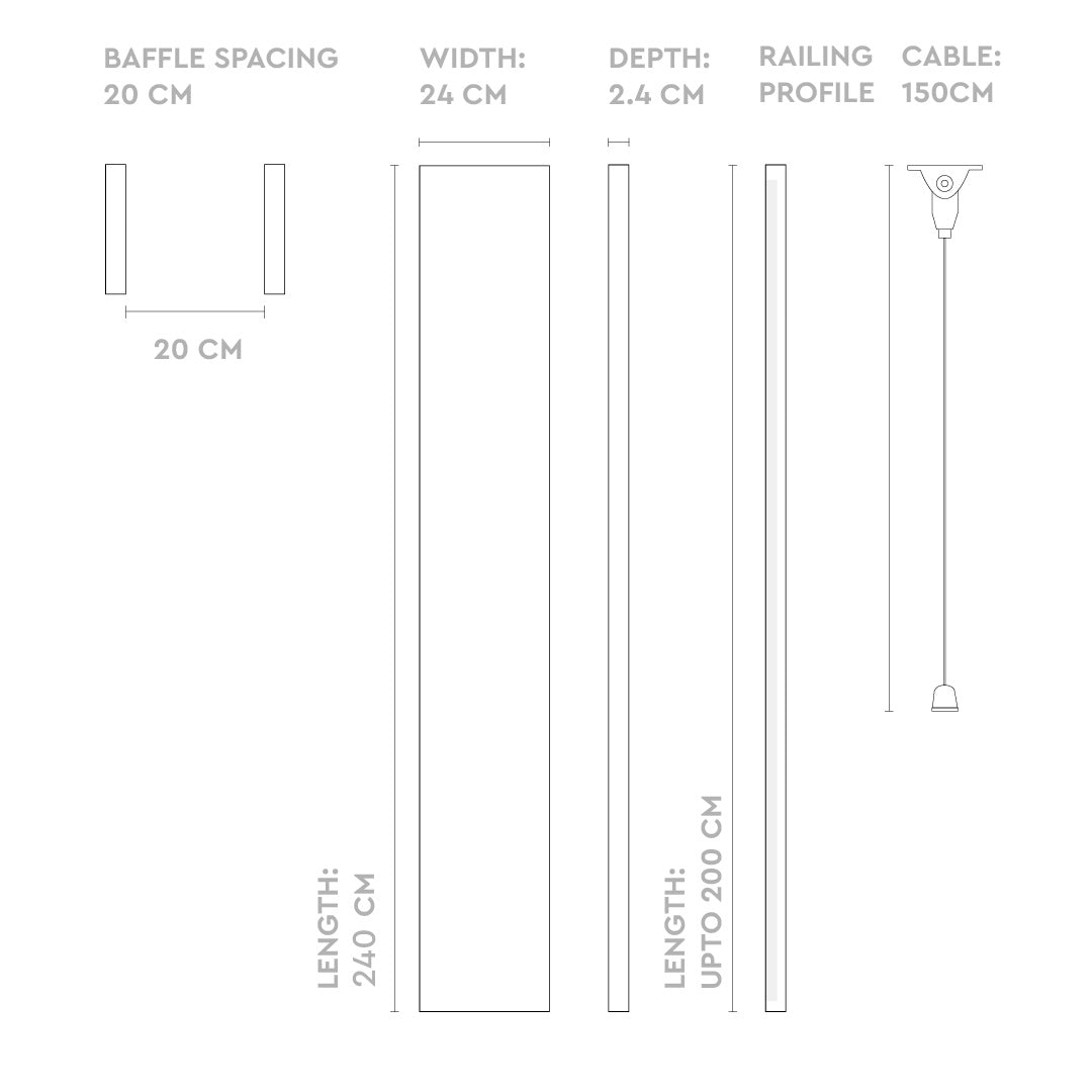 Ceiling Baffles Long - Straight