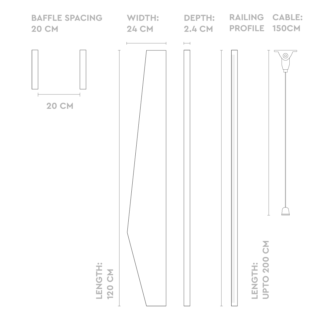 Ceiling Baffles - Pointed