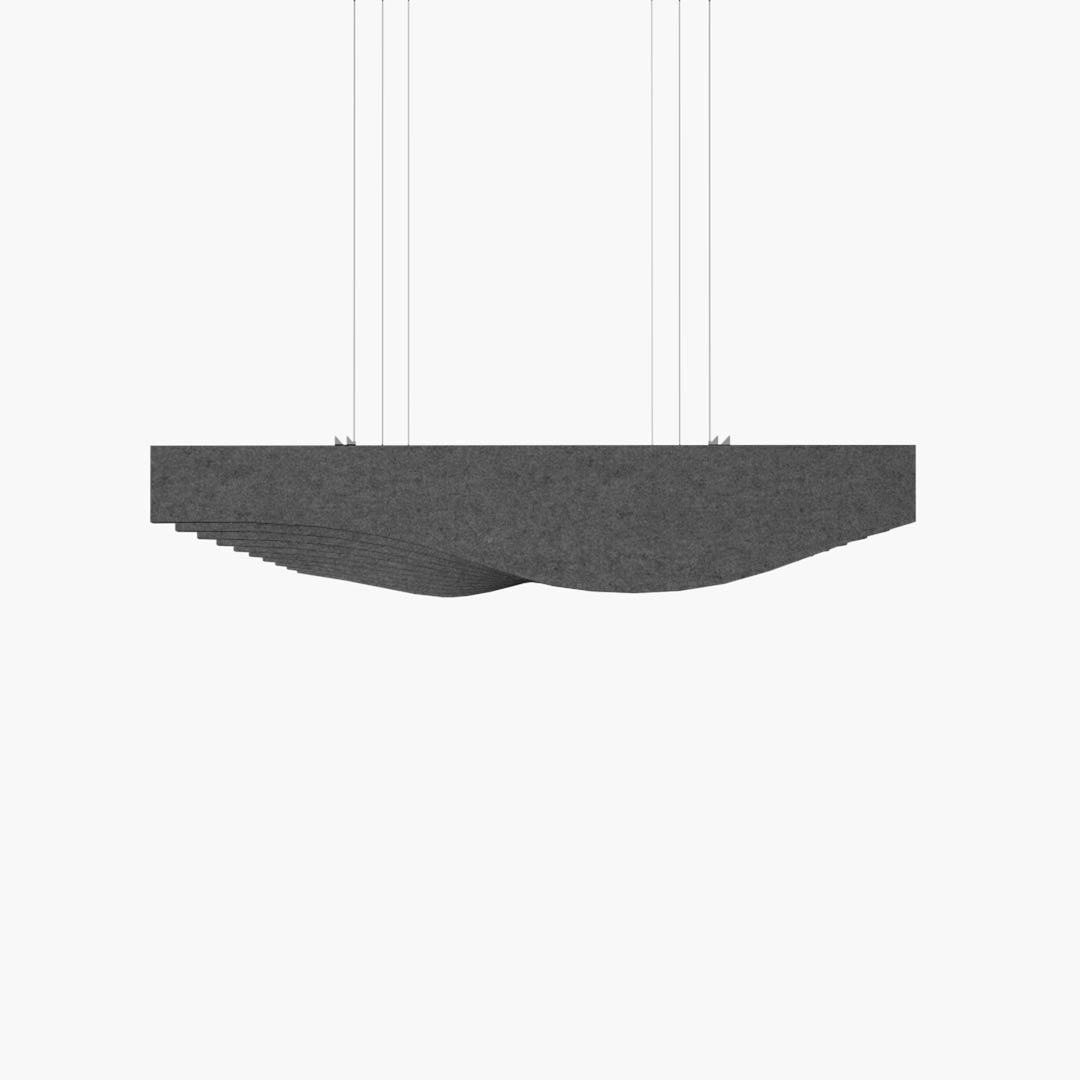 MUTE ceiling suspended baffles in grey