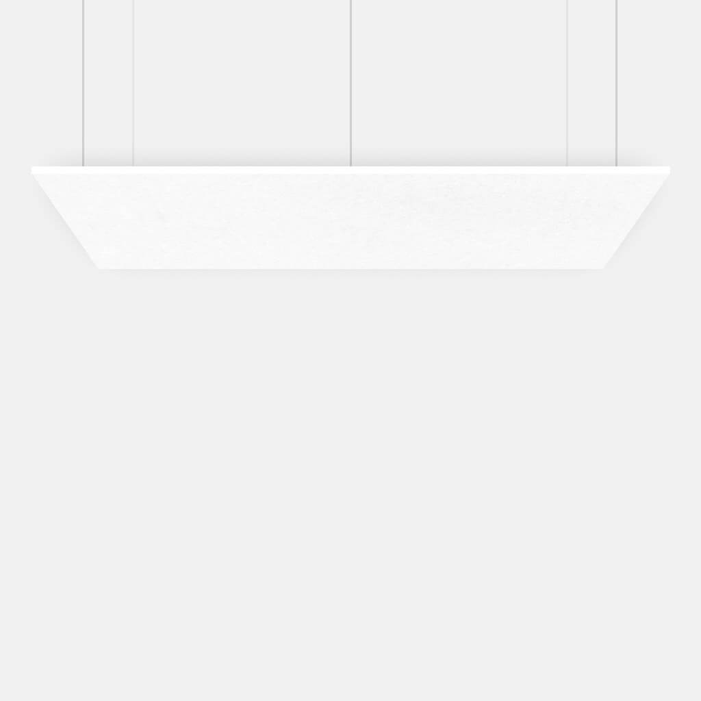 Suspended white rectangle for sound absorption