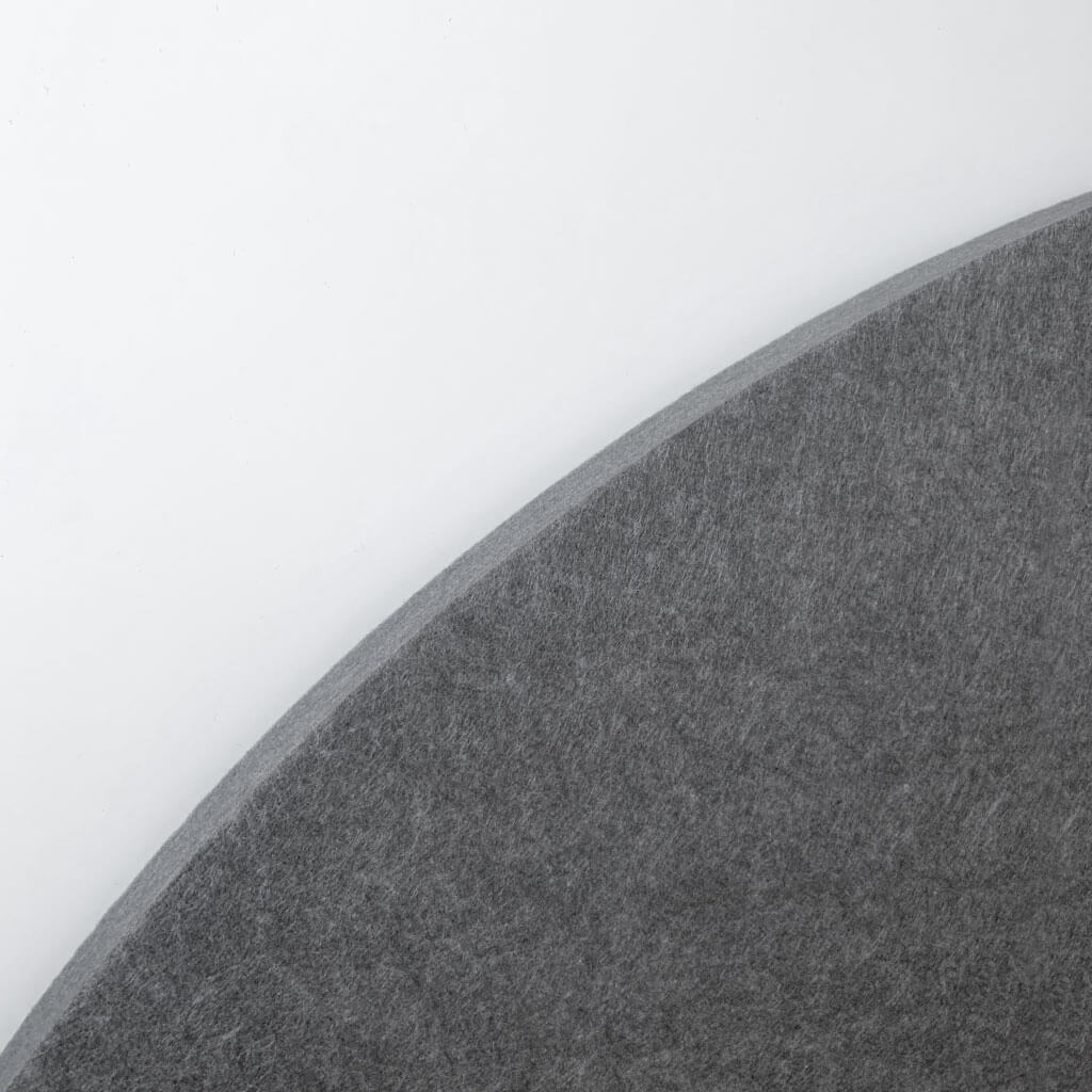 Grey circle felt panel closeup