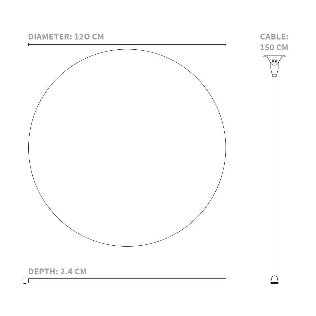 Suspended circle dimensions